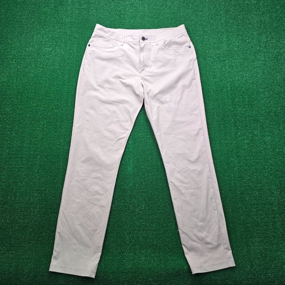 Men's Slim Straight Pants in Light Beige